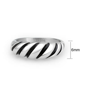 TK3881 - High polished (no plating) Stainless Steel Ring with Epoxy in Jet