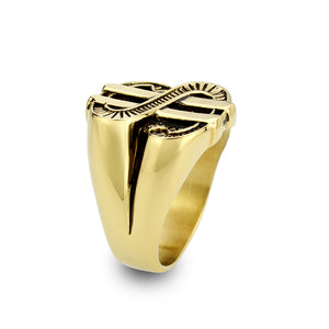 TK3907 - IP Gold(Ion Plating) Stainless Steel Ring with NoStone in Jet