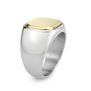 TK3909 - Two Tone IP Gold (Ion Plating) Stainless Steel Ring with NoStone in No Stone