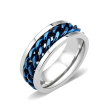 Load image into Gallery viewer, TK3916 - Two Tone IP Blue Stainless Steel Ring with NoStone in No Stone