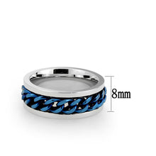 Load image into Gallery viewer, TK3916 - Two Tone IP Blue Stainless Steel Ring with NoStone in No Stone