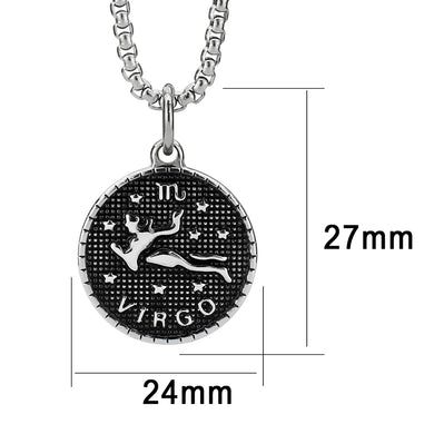 TK3922 - High polished (no plating) Stainless Steel Chain Pendant with NoStone in No Stone