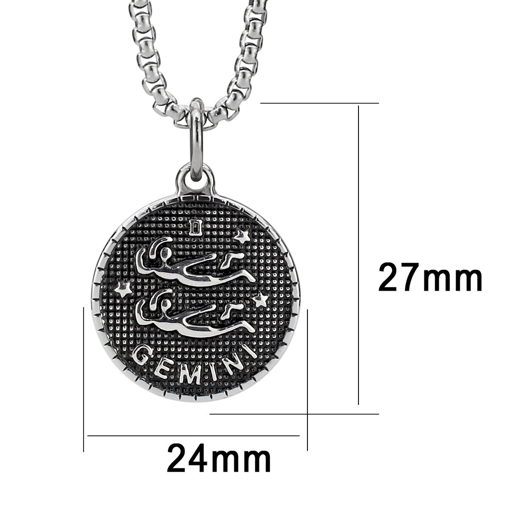 TK3924 - High polished (no plating) Stainless Steel Chain Pendant with NoStone in No Stone