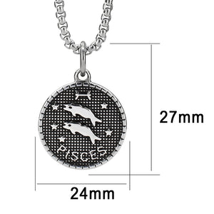TK3932 - High polished (no plating) Stainless Steel Chain Pendant with NoStone in No Stone