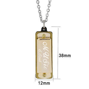 TK3937 - Two Tone IP Gold (Ion Plating) Stainless Steel Chain Pendant with NoStone in No Stone