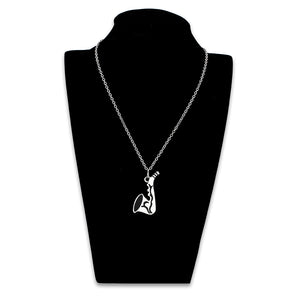 TK3938 - High polished (no plating) Stainless Steel Chain Pendant with NoStone in No Stone