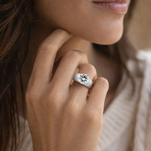 Load image into Gallery viewer, TK520 - High polished (no plating) Stainless Steel Ring with AAA Grade CZ  in Clear
