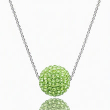 Load image into Gallery viewer, VL060 - Rhodium Brass Chain Pendant with Top Grade Crystal  in Emerald