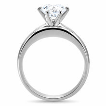 Load image into Gallery viewer, TK097 - High polished (no plating) Stainless Steel Ring with AAA Grade CZ  in Clear