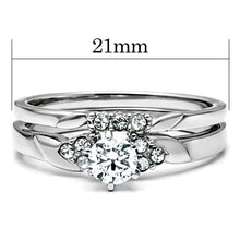 Load image into Gallery viewer, TK694 - High polished (no plating) Stainless Steel Ring with AAA Grade CZ  in Clear