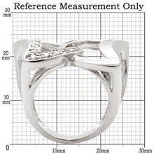 Load image into Gallery viewer, 0W050 - Rhodium Brass Ring with AAA Grade CZ  in Clear