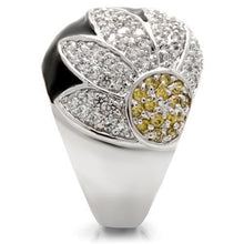 Load image into Gallery viewer, 0W056 - Rhodium Brass Ring with AAA Grade CZ  in Topaz