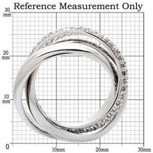 Load image into Gallery viewer, 0W065 - Rhodium Brass Ring with AAA Grade CZ  in Clear