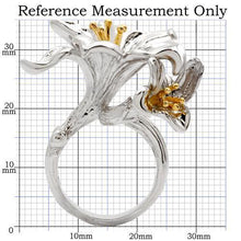Load image into Gallery viewer, 0W082 - Gold+Rhodium Brass Ring with No Stone