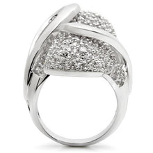 Load image into Gallery viewer, 0W118 - Rhodium Brass Ring with AAA Grade CZ  in Clear