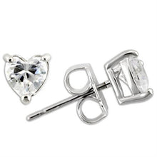 Load image into Gallery viewer, 0W165 - Rhodium 925 Sterling Silver Earrings with AAA Grade CZ  in Clear