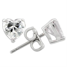 Load image into Gallery viewer, 0W166 - Rhodium 925 Sterling Silver Earrings with AAA Grade CZ  in Clear