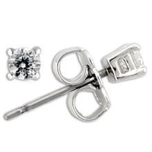 Load image into Gallery viewer, 0W169 - Rhodium 925 Sterling Silver Earrings with AAA Grade CZ  in Clear