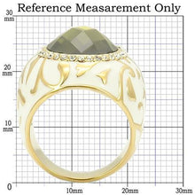 Load image into Gallery viewer, 0W200 Gold Brass Ring with AAA Grade CZ in Olivine color