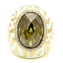 Load image into Gallery viewer, 0W200 Gold Brass Ring with AAA Grade CZ in Olivine color