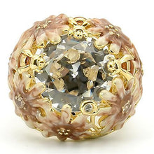 Load image into Gallery viewer, 0W203 - Matte Gold &amp; Gold Brass Ring with AAA Grade CZ  in Clear