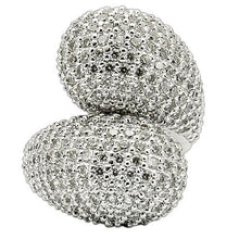 Load image into Gallery viewer, 0W216 - Rhodium Brass Ring with AAA Grade CZ  in Clear