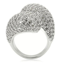 Load image into Gallery viewer, 0W216 - Rhodium Brass Ring with AAA Grade CZ  in Clear