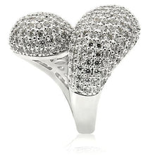 Load image into Gallery viewer, 0W216 - Rhodium Brass Ring with AAA Grade CZ  in Clear