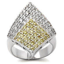 Load image into Gallery viewer, 0W220 Rhodium Brass Ring with AAA Grade CZ in Topaz