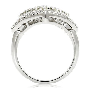 0W220 Rhodium Brass Ring with AAA Grade CZ in Topaz