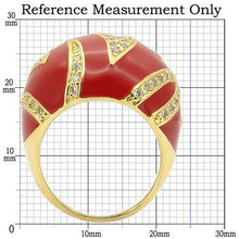 Load image into Gallery viewer, 0W229 - Gold Brass Ring with AAA Grade CZ  in Clear