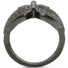 Load image into Gallery viewer, 0W290 - Ruthenium Brass Ring with AAA Grade CZ  in Champagne