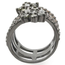 Load image into Gallery viewer, 0W293 - Ruthenium Brass Ring with AAA Grade CZ  in Multi Color