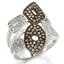 Load image into Gallery viewer, 0W295 - Rhodium + Ruthenium Brass Ring with AAA Grade CZ  in Champagne