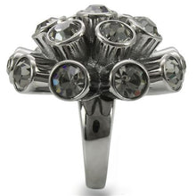 Load image into Gallery viewer, 0W306 - Ruthenium Brass Ring with Top Grade Crystal  in Jet