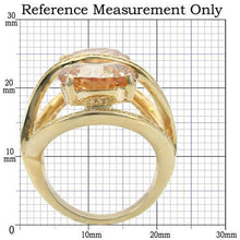 Load image into Gallery viewer, 0W314 - Gold Brass Ring with AAA Grade CZ  in Champagne