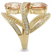 Load image into Gallery viewer, 0W314 - Gold Brass Ring with AAA Grade CZ  in Champagne