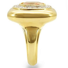 Load image into Gallery viewer, 0W315 - Gold+Rhodium Brass Ring with AAA Grade CZ  in Champagne