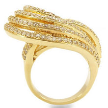 Load image into Gallery viewer, 0W316 - Gold Brass Ring with AAA Grade CZ  in Clear