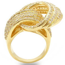 Load image into Gallery viewer, 0W316 - Gold Brass Ring with AAA Grade CZ  in Clear