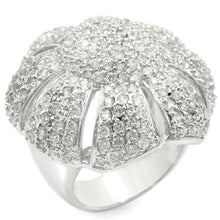 Load image into Gallery viewer, 0W349 - Rhodium Brass Ring with AAA Grade CZ  in Clear