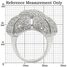 Load image into Gallery viewer, 0W349 - Rhodium Brass Ring with AAA Grade CZ  in Clear