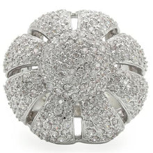 Load image into Gallery viewer, 0W349 - Rhodium Brass Ring with AAA Grade CZ  in Clear