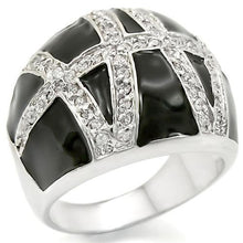 Load image into Gallery viewer, 0W355 - Rhodium Brass Ring with AAA Grade CZ  in Clear