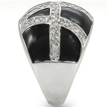 Load image into Gallery viewer, 0W355 - Rhodium Brass Ring with AAA Grade CZ  in Clear
