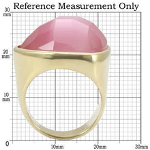 Load image into Gallery viewer, 0W364 - Gold Brass Ring with Semi-Precious Cat Eye in Light Rose