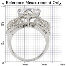 Load image into Gallery viewer, 1W027 - Rhodium Brass Ring with AAA Grade CZ  in Clear