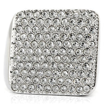 Load image into Gallery viewer, 1W035 - Rhodium Brass Ring with Top Grade Crystal  in Clear