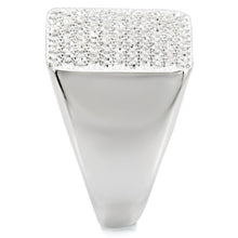 Load image into Gallery viewer, 1W035 - Rhodium Brass Ring with Top Grade Crystal  in Clear