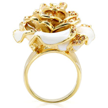 Load image into Gallery viewer, 1W040 - Gold Brass Ring with AAA Grade CZ  in Champagne